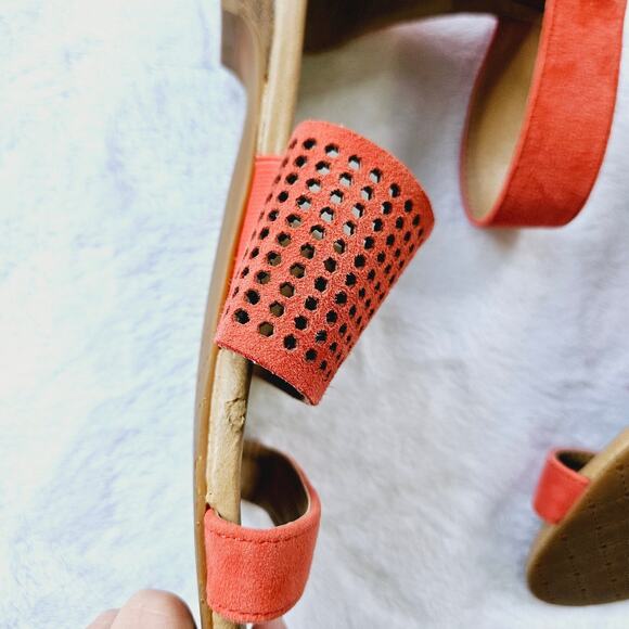 🦃 Isaac Mizrahi Highline United Dance Coral Ankle Strap Sandal Leather 6.5 - Picture 11 of 11